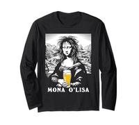 Bière drôle Irlandaise Mona Lisa Hangover Beer Lover Manche Longue