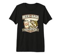 Bière et Basse C'est Mon Plan Cadeau drôle de Papa de pêche T-Shirt Haut de Gamme