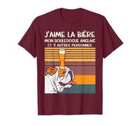 Biere Et Mon Chien Bouledogue Anglais Humor Dog Lover Cadeau T-Shirt