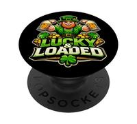 Bière Irlandaise Lucky and Loaded Leprechaun pour la Saint-Patrick PopSockets PopGrip Adhésif