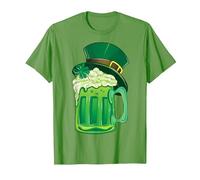 Bière Irlandaise Verte avec Chapeau pour la Saint-Patrick T-Shirt, Homme, Herbe, L