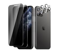 BIESHKJ 2+ 2Pack pour iPhone 11 Pro de Protection Verre Trempé Anti-Espion + Protecteur D'objectif D'appareil Photo, Dureté 9H Vitre, Compatible Avec Les Coques et Résistant Aux Rayures