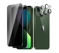 BIESHKJ 2+ 2Pack pour iPhone 13 de Protection Verre Trempé Anti-Espion + Protecteur D'objectif D'appareil Photo, Dureté 9H Vitre, Compatible Avec Les Coques et Résistant Aux Rayures