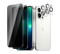 BIESHKJ 2+ 2Pack pour iPhone 13 Pro Max de Protection Verre Trempé Anti-Espion + Protecteur D'objectif D'appareil Photo, Dureté 9H Vitre, Compatible Avec Les Coques et Résistant Aux Rayures