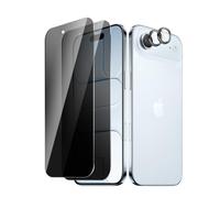 BIESHKJ 2+ 2Pack pour iPhone 17 Air de Protection Verre Trempé Anti-Espion + Protecteur D'objectif D'appareil Photo, Dureté 9H Vitre, Compatible Avec Les Coques et Résistant Aux Rayures