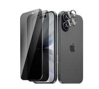 BIESHKJ 2+ 2Pack pour iPhone 17 de Protection Verre Trempé Anti-Espion + Protecteur D'objectif D'appareil Photo, Dureté 9H Vitre, Compatible Avec Les Coques et Résistant Aux Rayures