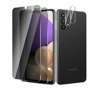 BIESHKJ 2+ 2Pack pour Samsung Galaxy A32 5G de Protection Verre Trempé Anti-Espion + Protecteur D'objectif D'appareil Photo, Dureté 9H Vitre, Compatible Avec Les Coques et Résistant Aux Rayures