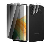 BIESHKJ 2+ 2Pack pour Samsung Galaxy A33 de Protection Verre Trempé Anti-Espion + Protecteur D'objectif D'appareil Photo, Dureté 9H Vitre, Compatible Avec Les Coques et Résistant Aux Rayures