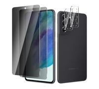BIESHKJ 2+ 2Pack pour Samsung Galaxy S21 FE de Protection Verre Trempé Anti-Espion + Protecteur D'objectif D'appareil Photo, Dureté 9H Vitre, Compatible Avec Les Coques et Résistant Aux Rayures