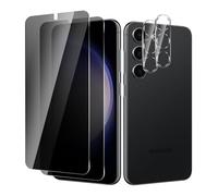 BIESHKJ 2+ 2Pack pour Samsung Galaxy S23 de Protection Verre Trempé Anti-Espion + Protecteur D'objectif D'appareil Photo, Dureté 9H Vitre, Compatible Avec Les Coques et Résistant Aux Rayures