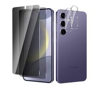BIESHKJ 2+ 2Pack pour Samsung Galaxy S24 Plus de Protection Verre Trempé Anti-Espion + Protecteur D'objectif D'appareil Photo, Dureté 9H Vitre, Compatible Avec Les Coques et Résistant Aux Rayures
