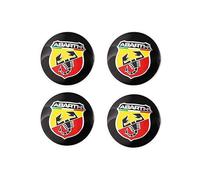 BIESL 4 Pièces Autocollant de Couverture pour Abarth Fiat 500 Abarth 595 Abarth 124 Spider, Élégant et Beau Centre du Moyeu la Voiture Stickers Résistant à la Poussière,Black-3-50mm