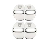 BIESL 4 Pièces Couvercle Serrure de Porte de Voiture pour Dacia Duster Extreme Spring, Couvercle de Protection de Loquet de Porte de Voiture en Acier Inoxydable,Silver