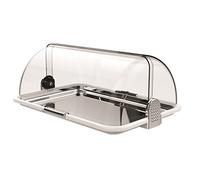 Biesse, Boîte a Pain et Fromage avec Double Ouverture latérale, Plateau en INOX et Gel, Blanc, Argent.