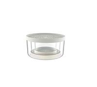 Biesse Pitondo Lot de 3 boîtes en verre avec base, empilables, décoration florale, pour micro-ondes et réfrigérateur