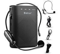 Bietrun Amplificateur de voix pour enseignants avec Bluetooth, amplificateur de voix sans fil portable rechargeable avec casque, microphone, haut-parleur mégaphone portable pour enseignement,