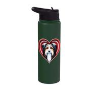 Biewer Terrier Abri de sauvetage pour chiot en forme de cœur Stainless Steel Insulated Water Bottle