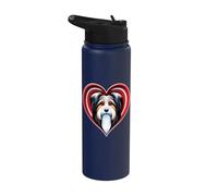 Biewer Terrier Abri de sauvetage pour chiot en forme de cœur Stainless Steel Insulated Water Bottle