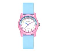 BIEWO Montre analogique pour enfants de 5 à 12 ans - Étanche - Avec bracelet souple - Facile à lire - Cadeau idéal, Bleu Rose
