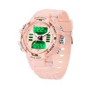 BIEWO Montre de sport numérique pour femme - Étanche - Analogique - Style militaire - Rétroéclairage LED - Alarme - Chronomètre, Rose Sakura