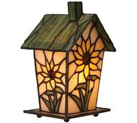 Bieye L30781 Lampe de table en verre teinté style Tiffany 17,8 cm de haut (tournesol) Jaune