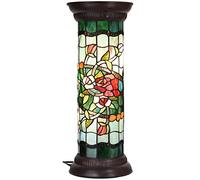 Bieye L30823 Lampadaire sur pied en verre teinté de style Tiffany en forme de fleur de rose pour la décoration, 28 pouces de haut