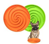 Bifeaw Gamelle puzzle pour chien - Gamelles en silicone pour une alimentation saine - Design antidérapant - Passe au lave-vaisselle et au micro-ondes (vert et orange)
