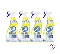 Biff Badreiniger Spray Total Anti-Calcaire Anti-Saleté 750 ml, Lot de 4