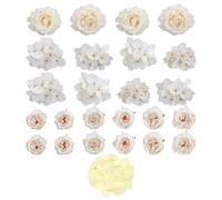 BIFHIG 1 Ensemble De Fleurs Blanches Simulées, 1 Feuille De Papier d'emballage, Roses Artificielles, Falsifications De Fleurs, Décoration De Bricolage, Aux Fêtes Et À La Décoration Domestique.