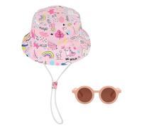 BIFHIG 1 Morceau du Chapeau De Bébé Dinosaure Rose Et Lunettes De Soleil 1 Morceau, Chapeau De Protection Solaire pour Enfants, Fournitures De Protection Solaire en Plein Air.