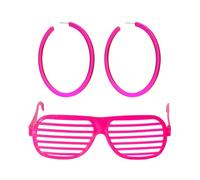 BIFHIG 1 Paire De Boucles d'oreilles Fluorescentes, 1 Paire De Lunettes, Accessoires Vestimentaires De Fête D'Été, Collocation Rétro Exagérée, Accessoires pour Dames.