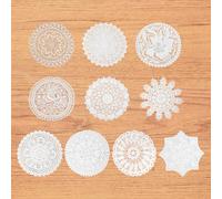 BIFHIG 10 Pièces Rondes en Dentelle, Décorations De Table À Manger, Montagnes Acquises Élées Et Minimalistes, Fournitures De Cuisine, Accessoires De Maison.