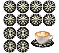 BIFHIG 12 sous-Verres De Châssis De Fléchettes, Tapis Antidérapants pour Table À Manger Ronde, Tapis Isolants pour Café, Décorations De Fête d'anniversaire.