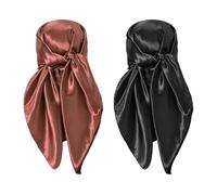 BIFHIG 2 Foulards En Satin Pour Femmes, Foulards De Plage Simples, Grands Foulards Carrés En Soie, Enveloppements Pour Cheveux De Nuit.