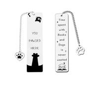 BIFHIG 2 Pièces De Marque-Pages pour Chats Et Chiens en Acier Inoxydable, Étiquettes De Lecture Créatives Et Mignonnes, Cadeaux Amusants pour Signets, Cadeaux pour Les Amateurs De Lecture.