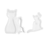 BIFHIG 2 Pièces De Moules en Silicone pour Chat, Moules en Résine Créatifs, Moules De Modélisation d'animaux, Moules De Coulée, Outils De Production De Bricolage Faits À La Main.