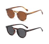 BIFHIG 2 Pièces Lunettes De Soleil, Lunettes De Soleil Rétro, Lunettes De Soleil À Cadre Rond, Fournitures De Crème Solaire Extérieure.