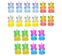 BIFHIG 20 Accessoires d'ours en Résine Colorée, Breloques De Porte-Clés d'ours, Breloques De Boucles d'oreilles Mignonnes, Breloques De Collier De Bijoux, Accessoires Faits À La Main De Bricolage.