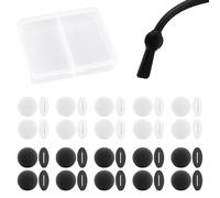 BIFHIG 20 Paires De Supports De Lunettes Et 1 Pièce De Rangement À Double Cluster, Supports d'oreille en Silicone Antidérapant, Clips d'oreille De Lunettes Douces, Accessoires De Lunettes.