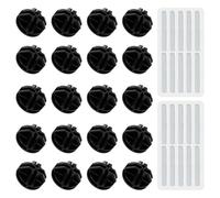 BIFHIG 20 Pièces De Boucles Croisées Noires, 20 Pièces De Bandes Anti-Collision, Boucles Fixes D'Installation De Garde-Robe, Bandes Anti-Collision D'Armoire Invisibles.