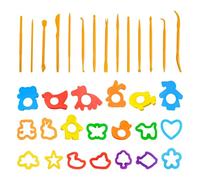 BIFHIG 20 Pièces De Moules en Argile Colorée Et 14 Outils, Impressions Créatives en Argile, Jouets Éducatifs pour Enfants, Produits De Divertissement Parent-Enfant.