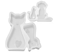 BIFHIG 3 Pièces De Moules pour Chats Et Chiens, Ornements en Plâtre pour Animaux, Moules À Verser en Silicone, Adaptés À La Fabrication De Savon Artisanal, Aromathérapie, Bougies.