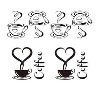 BIFHIG 4 Autocollants De Café, Autocollants Muraux De Décoration De Restaurant, Autocollants d'art De Café, Autocollants De Décoration À La Maison, Fournitures De Décoration Murale.