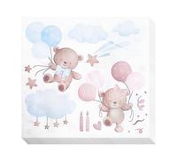 BIFHIG 40 Morceaux De Serviettes d'ours, Tissus Carrés De Dessins Animés, Fournitures De Restaurants, Décorations De Fête d'anniversaire.