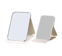 BIFHIG Miroir Pliant 2 Pièces, Miroir De Maquillage Portable pour Fille, Miroir De Courtoisie Vertical De Bureau, Mini Miroir De Voyage.