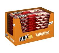 BiFi Chorizo XL Sticks - Lot de 20 (20 x 26 g) - Snack saucisse à emporter - Viande et saucisse séchées à l’air - Style chorizo au paprika, piment et ail - Boîte snack idéale