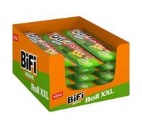 BiFi Veggie Roll XXL - Lot de 12 (12 x 70 g) - Snack au salami végétal dans une pâte moelleuse - Saucisse végétarienne à emporter - Idéal pour le bureau ou le sport - Poivre, coriandre et ail