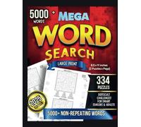 BIG 5000+ Unique Words MEGA Word Search for Senior & Adults: 334 LARGE PRINT PUZZLEES with a Variety of Themes for Men, Women and Seniors