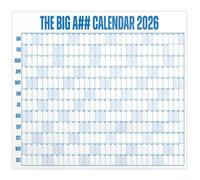 Big A## Calendrier mural annuel 2026, extra large, effaçable à sec, organisation codée par couleur, papier durable, pour la fixation des objectifs et la gestion du temps (bleu)