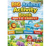 Big Animal Activity Book for Kids Ages 3-6: I Spy, Mazes, Tracing and Coloring Activities with Zoo, Ocean, Farm and Dinosaur Themes